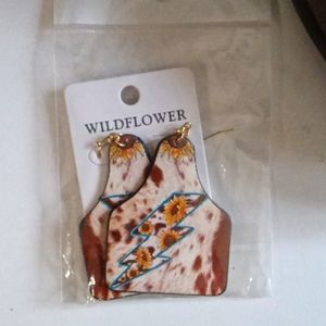 Cow hide, and sunflower earrings!